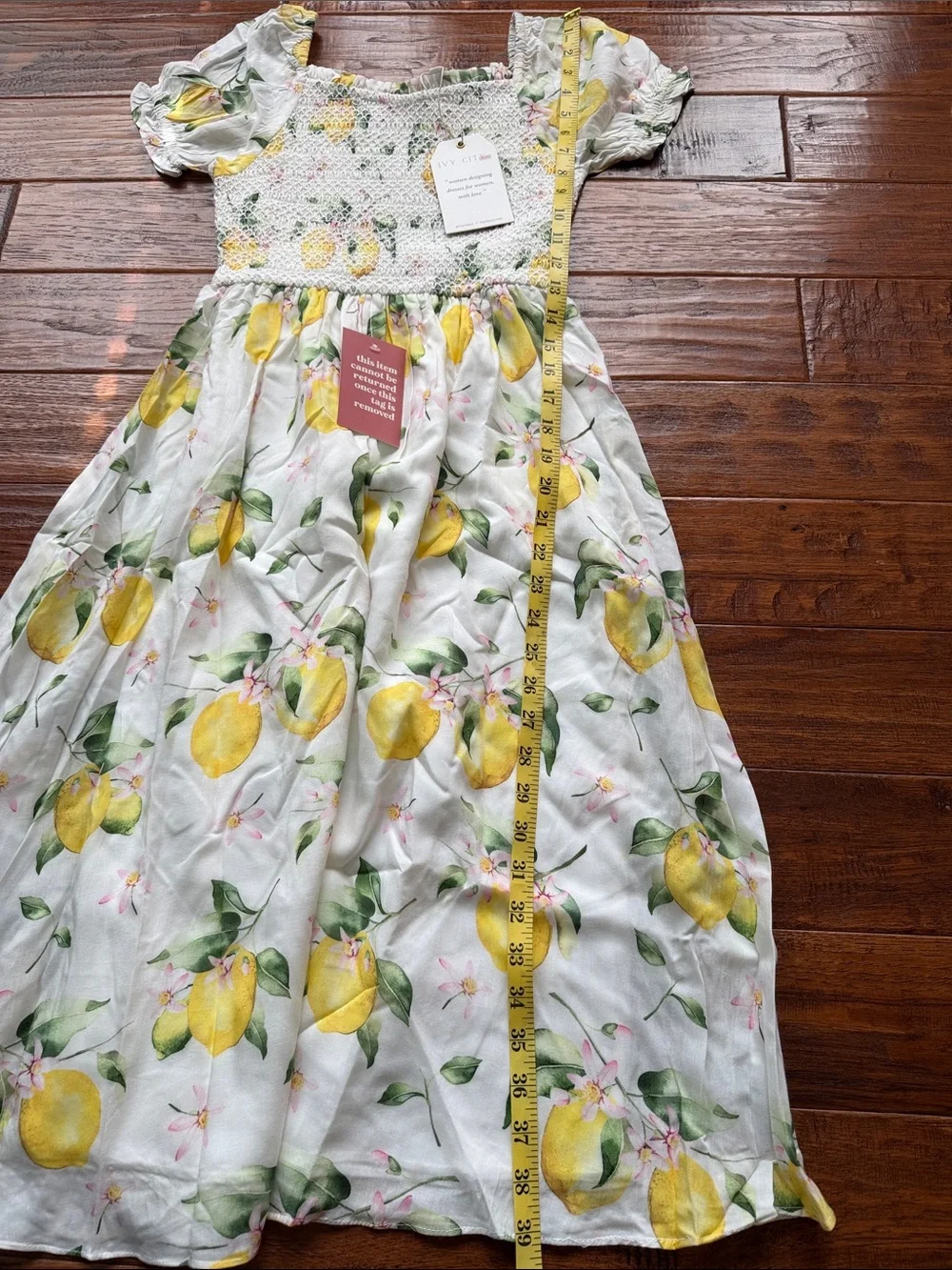 NWT Ivy City Co Lemon Smocked Ruffles Summer Country Size  11 - 12